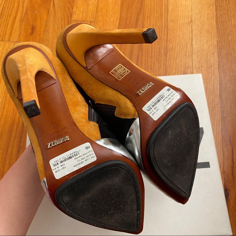 Schutz Ankle Bootie Color Block Size 8 - image 3